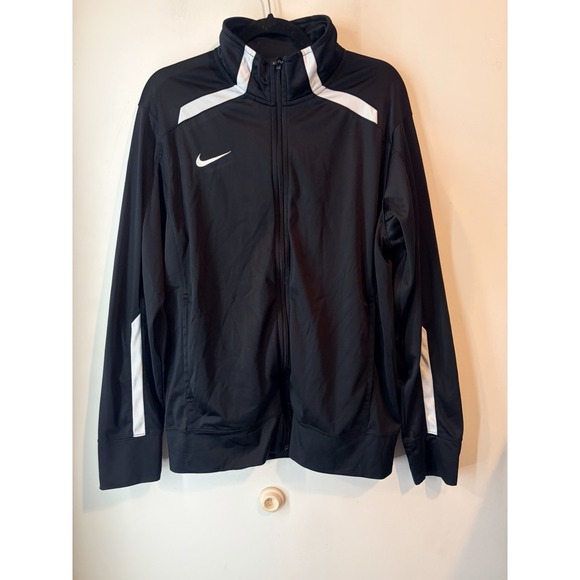 Nike Other - Nike Dri-FIT Track Jacket Black White Full Zip Athletic Soccer Jacket Medium